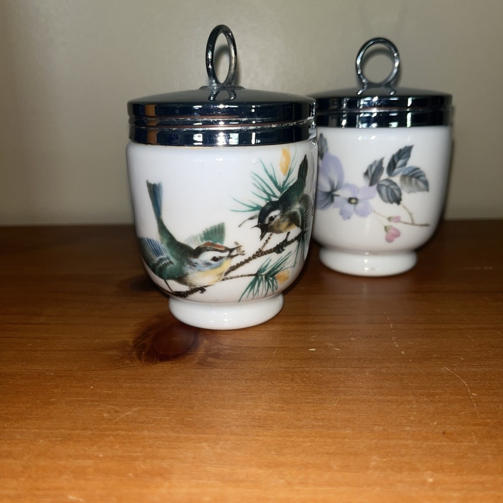 ROYAL WORCESTER: PORCELAIN EGG CODDLERS (Set Of 2) - Picture 2 of 8